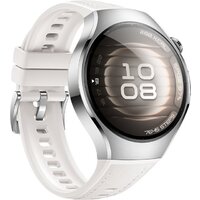 Умные часы Huawei Watch 5 42 мм (серебристый, с белым силиконовым ремешком, международная версия) - Изображение №5 — Chaika Market