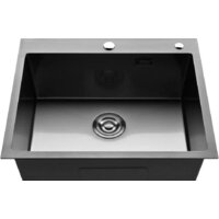 Кухонная мойка Roxen Simple 560220-55B PVD графит (с коландером и дозатором) - Изображение №4 — Chaika Market