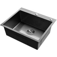 Кухонная мойка Roxen Simple 560220-55B PVD графит (с коландером и дозатором) - Изображение №5 — Chaika Market
