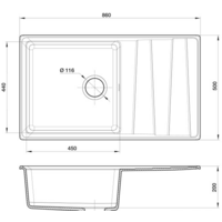 Кухонная мойка GranFest GF-LV-860L (графит) - Изображение №4 — Chaika Market
