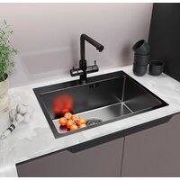 Кухонная мойка Mixline Pro 552933 (черный графит, с сифоном) - Изображение №6 — Chaika Market