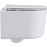 Унитаз подвесной Roxen Simple compact в комплекте с инсталляцией StounFix Dual Fresh 6 в 1 968486 (кнопка: сатин) - Изображение №4 — Chaika Market