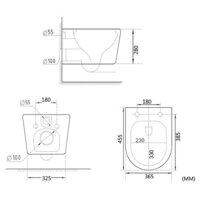 Унитаз подвесной Roxen Simple compact в комплекте с инсталляцией StounFix Dual Fresh 6 в 1 968486 (кнопка: сатин) - Изображение №8 — Chaika Market