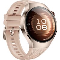 Умные часы Huawei Watch 5 42 мм (песочный, с бежевым силиконовым ремешком, международная версия) - Изображение №5 — Chaika Market