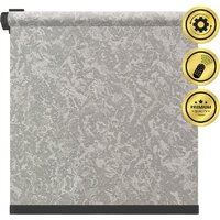 Рулонная электроштора НеоФьюжен Джерси 230х250 правая (серый, черная фурнитура) — Chaika Market