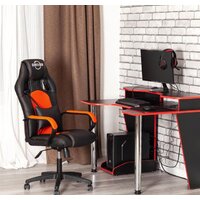 Игровое (геймерское) кресло TetChair Driver (иск.кожа/ткань, черный/оранжевый) - Изображение №19 — Chaika Market