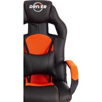 Игровое (геймерское) кресло TetChair Driver (иск.кожа/ткань, черный/оранжевый) - Изображение №6 — Chaika Market