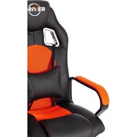 Игровое (геймерское) кресло TetChair Driver (иск.кожа/ткань, черный/оранжевый) - Изображение №10 — Chaika Market