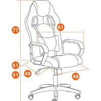 Игровое (геймерское) кресло TetChair Driver (иск.кожа/ткань, черный/оранжевый) - Изображение №20 — Chaika Market