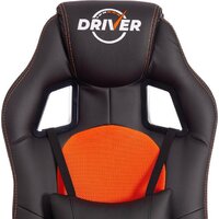 Игровое (геймерское) кресло TetChair Driver (иск.кожа/ткань, черный/оранжевый) - Изображение №7 — Chaika Market