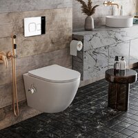 Унитаз подвесной Roxen Antares Bidet в комплекте с инсталляцией StounFix Dual Fresh 6 в 1 942567 (кнопка: хром глянец) - Изображение №10 — Chaika Market