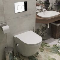 Унитаз подвесной Roxen Antares Bidet в комплекте с инсталляцией StounFix Dual Fresh 6 в 1 942567 (кнопка: хром глянец) - Изображение №9 — Chaika Market