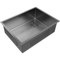 Кухонная мойка Paulmark NEXT-SKEW 58 Uni PM885844-GM (черный/вороненая сталь) - Изображение №2 — Chaika Market