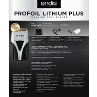 Электробритва Andis ProFoil Lithium Plus Titanium Foil Shaver TS-2 - Изображение №7 — Chaika Market