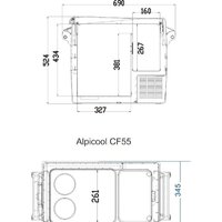Компрессорный автохолодильник Alpicool CF55 (без адаптера 220В) - Изображение №2 — Chaika Market