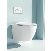 Унитаз подвесной Roxen Antares в комплекте с инсталляцией StounFix Dual Fresh 6 в 1 501057 (кнопка: белый глянец) - Изображение №7 — Chaika Market