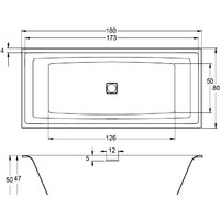 Ванна Riho Still Square Led 170x75 BR0200500K00132 (подголовник, без ножек) - Изображение №2 — Chaika Market
