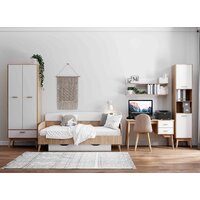 Кровать-тахта Мебельград Калгари 90x200 (дуб натуральный светлый/белый матовый) - Изображение №2 — Chaika Market