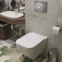 Унитаз подвесной Roxen Boro One Rimless 6 в 1 StounFix Dual Fresh 632475 (оружейная сталь/металл) - Изображение №10 — Chaika Market