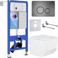 Унитаз подвесной Roxen Boro One Rimless 6 в 1 StounFix Dual Fresh 632475 (оружейная сталь/металл) — Chaika Market
