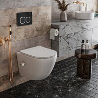 Унитаз подвесной Roxen Antares Bidet в комплекте с инсталляцией StounFix Dual Fresh 6 в 1 938621 (кнопка: черный матовый) - Изображение №10 — Chaika Market