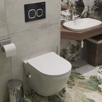 Унитаз подвесной Roxen Antares Bidet в комплекте с инсталляцией StounFix Dual Fresh 6 в 1 938621 (кнопка: черный матовый) - Изображение №9 — Chaika Market