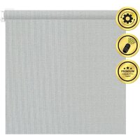 Рулонная электроштора НеоФьюжен Оливия 210х250 правая (серый, белая фурнитура) — Chaika Market