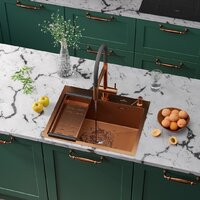 Кухонная мойка Roxen Snake 560220-60-BRS бронзовая/текстурная (с коландером и дозатором) - Изображение №2 — Chaika Market