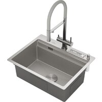 Кухонная мойка Roxen Stage 560250-60-S текстурный сатин (с держателем для ножей и аксессуарами) - Изображение №3 — Chaika Market