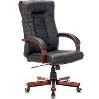 Офисное кресло Бюрократ KB-10WALNUT/B/LEATH (черный) — Chaika Market