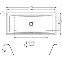 Ванна Riho Still Square Led 170x75 BR0200500K00130 (правая, без ножек) - Изображение №2 — Chaika Market