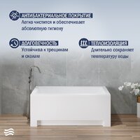 Ванна Lauter Estelle 120 21206020 (с ножками и серым подголовником) - Изображение №5 — Chaika Market