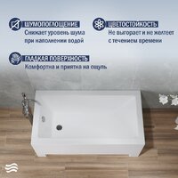 Ванна Lauter Estelle 120 21206020 (с ножками и серым подголовником) - Изображение №3 — Chaika Market