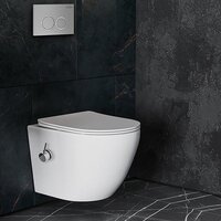 Унитаз подвесной Roxen Antares Bidet в комплекте с инсталляцией StounFix Dual Fresh 6 в 1 932494 (кнопка: хром матовый) - Изображение №9 — Chaika Market