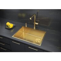 Кухонная мойка Paulmark NEXT-SKEW 58 Uni PM885844-BG (золото/брашированное золото) - Изображение №4 — Chaika Market