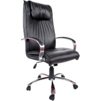 Офисное кресло Деловая обстановка Артекс Хром ХН кожа (черный) — Chaika Market