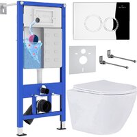 Унитаз подвесной Roxen Antares One Rimless 6 в 1 StounFix Dual Fresh 508565 (кнопка: хром) — Chaika Market