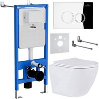 Унитаз подвесной Roxen Antares One Rimless 6 в 1 StounFix Dual Fresh 508565 (кнопка: хром) - Изображение №2 — Chaika Market