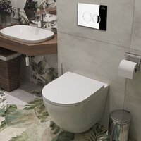 Унитаз подвесной Roxen Antares One Rimless 6 в 1 StounFix Dual Fresh 508565 (кнопка: хром) - Изображение №8 — Chaika Market