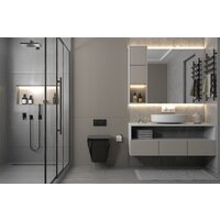 Унитаз подвесной Abber Rechteck AC1201MB-AC0105-AC0121MMG (с кнопкой смыва) - Изображение №2 — Chaika Market