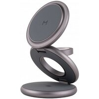 Беспроводное зарядное Magssory Disc Signature Edition 3 в 1 для Apple WCH033 (темно-серый) — Chaika Market