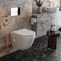 Унитаз подвесной Roxen Antares Bidet в комплекте с инсталляцией StounFix Dual Fresh 6 в 1 926249 (кнопка: хром глянец) - Изображение №9 — Chaika Market