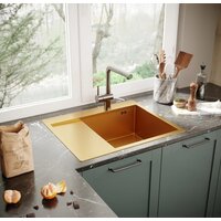 Кухонная мойка Mixline Pro 552927 (золото, с сифоном) - Изображение №4 — Chaika Market