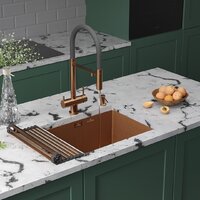 Кухонная мойка Roxen Uno 560210-54-BRS PVD бронзовая/текстурная (с ролл-матом и дозатором) - Изображение №2 — Chaika Market