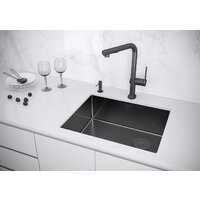 Кухонная мойка Paulmark NEXT-SKEW 54 UNI PM885444-GM (черный/вороненая сталь) - Изображение №3 — Chaika Market