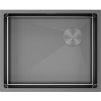 Кухонная мойка Paulmark NEXT-SKEW 54 UNI PM885444-GM (черный/вороненая сталь) — Chaika Market