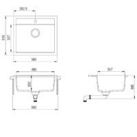 Кухонная мойка Aquasanita Quadro SQQ100W (beige 110) - Изображение №3 — Chaika Market
