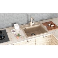 Кухонная мойка Aquasanita Quadro SQQ100W (beige 110) - Изображение №14 — Chaika Market