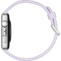 Умные часы Huawei Watch FIT 4 (серебристый, с сиреневым силиконовым ремешком, международная версия) - Изображение №4 — Chaika Market