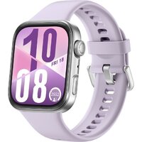 Умные часы Huawei Watch FIT 4 (серебристый, с сиреневым силиконовым ремешком, международная версия) — Chaika Market